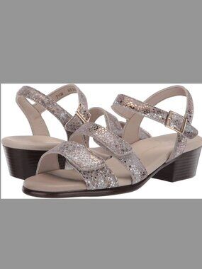 SAS Savanna Adjustable Heeled Sandals in Multi-Snake Gold NWOT